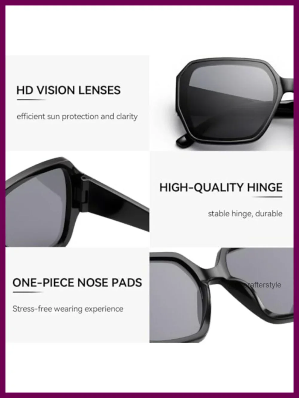 Oversized Square Sunglasses Women Trendy 70s Retro UV400 Large Wide Shades